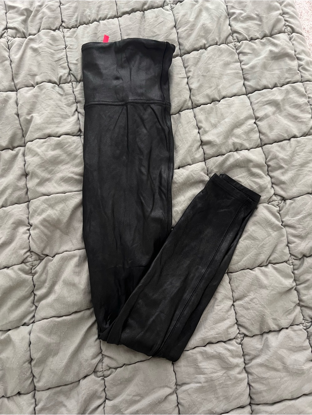 SPANX Black Faux Leather High-Waist Leggings